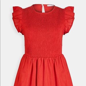 English Factory Smocked Ruffle Sleeve Dress